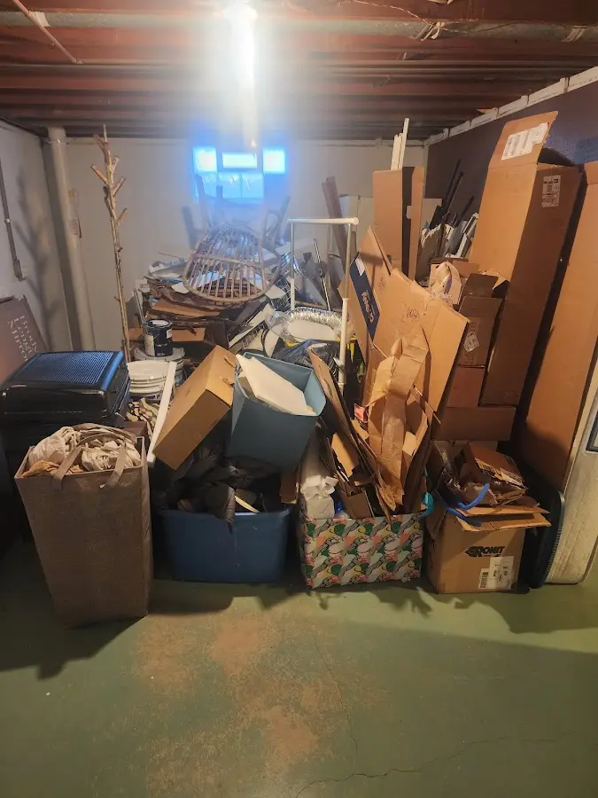 Roll-off dumpster container at job site for Roll Off Dumpster Rental in Collinsville